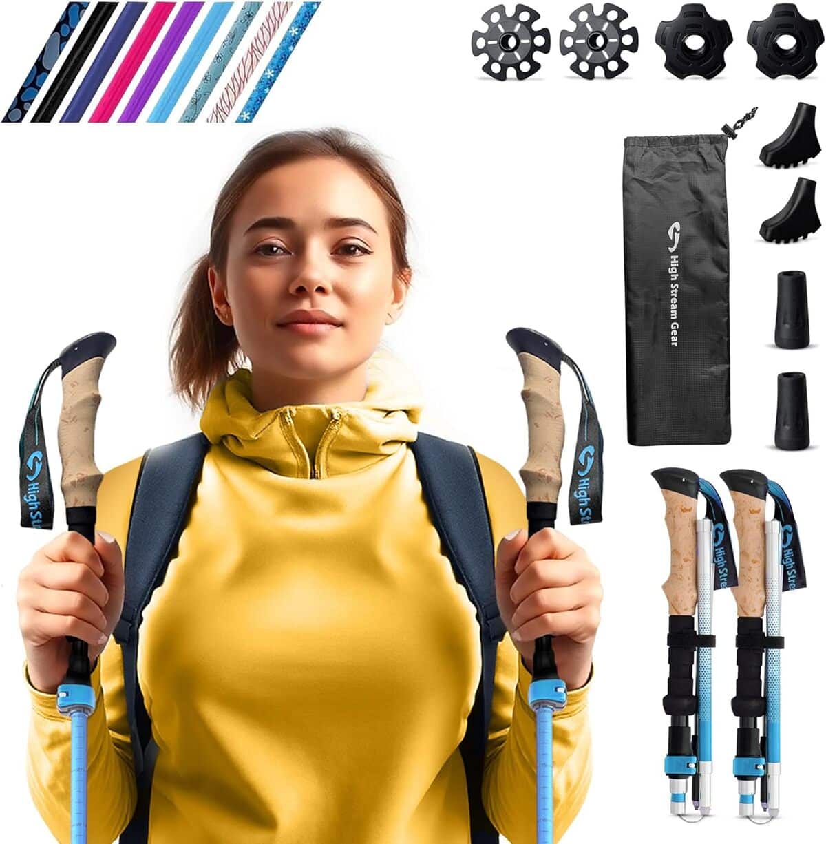 Test : bâtons de marche nordiques pliables pour femme - lot de 2