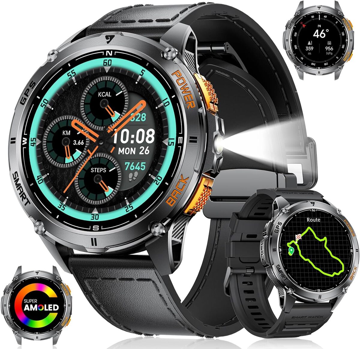 Test : montre connectée homme GPS, batterie 530mAh, 180 modes sportifs