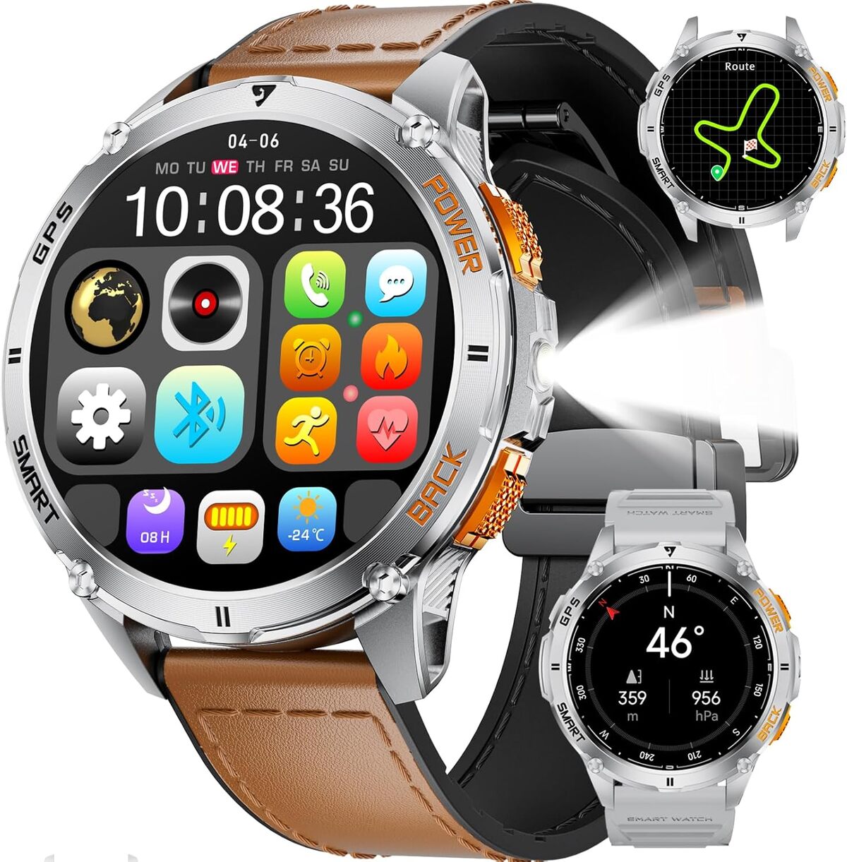 Test : montre GPS Lampe de Poche Imperméable IP68 30 Jours Smartwatch