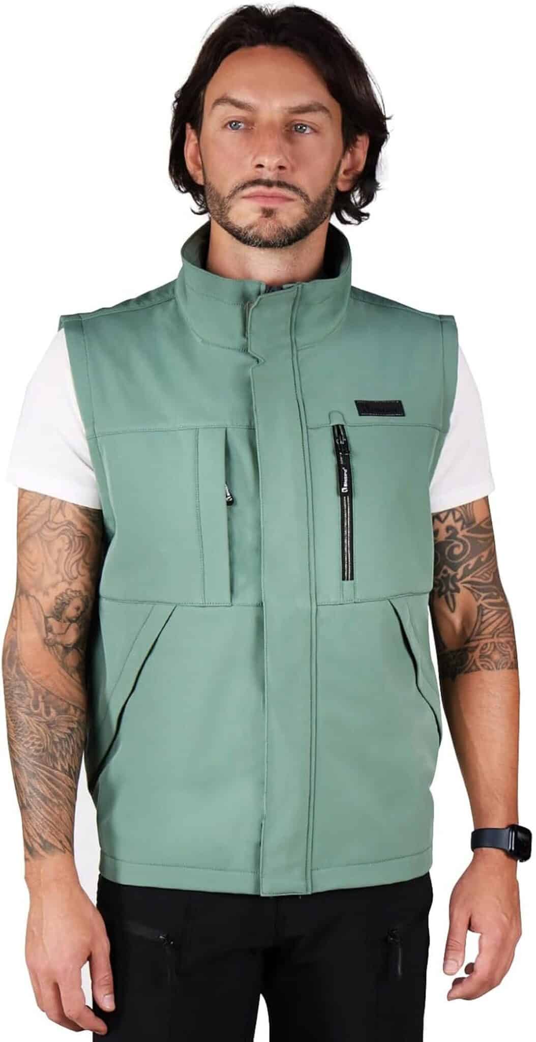 Gilet Softshell De Pêche Simms Homme XL - Coupe-vent Imperméable Doublé Polaire