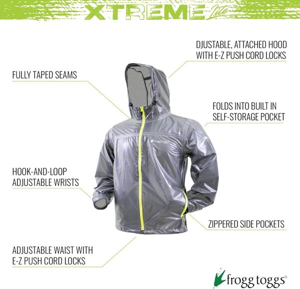 FROGG TOGGS Xtreme Lite Packable Waterproof Breathable Rain Jacket Homme