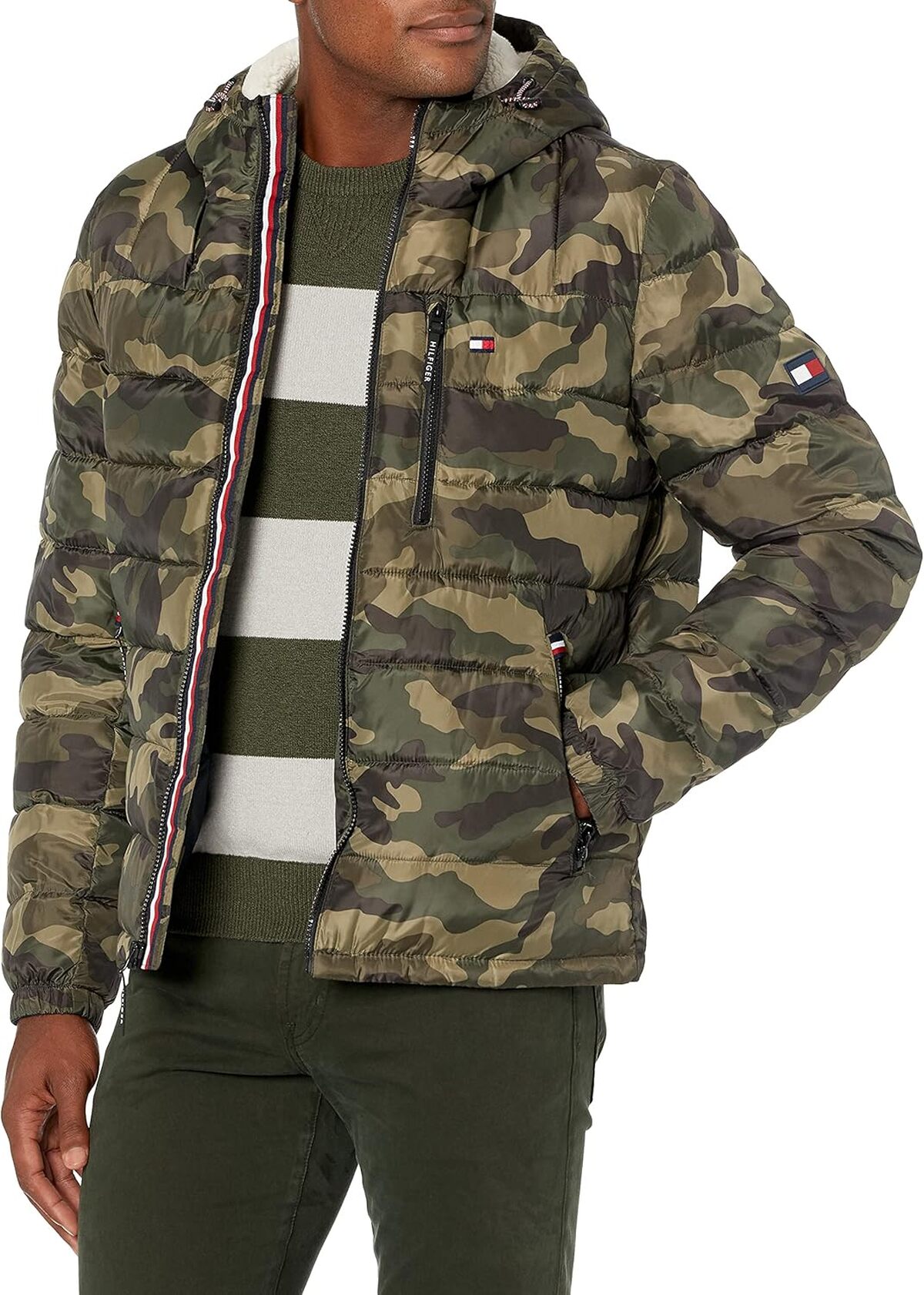 Test de la veste imperméable Tommy Hilfiger matelassée avec capuche Sherpa