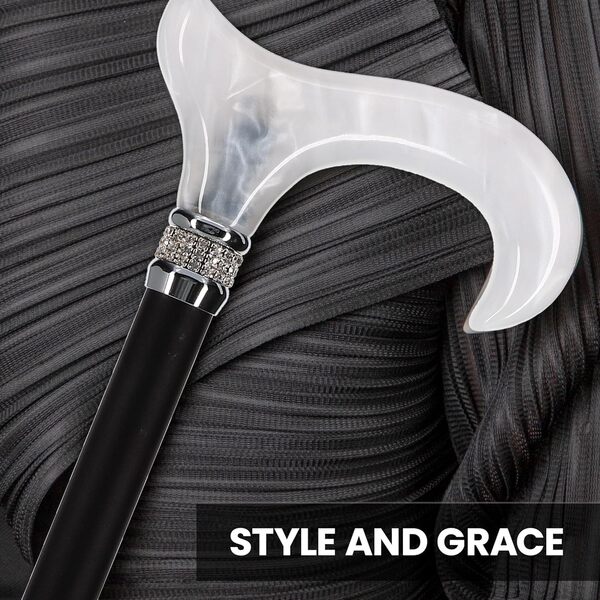 Royal RC Bâtons de marche élégants – Bâtons de marche réglables avec collier en strass colorés, meilleur cadeau pour homme et femme, tige en aluminium léger et sûr pour