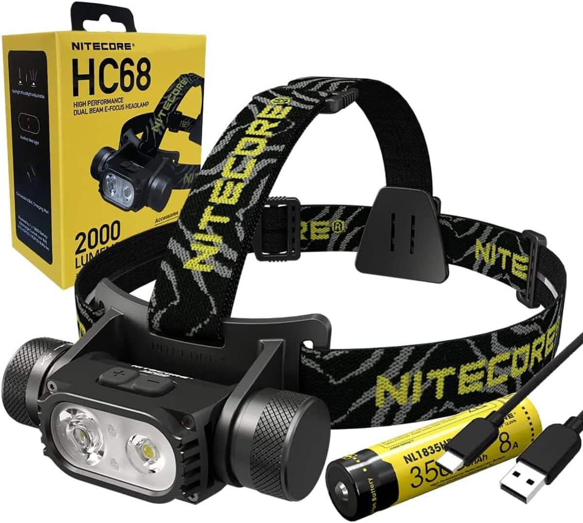 Test de la lampe frontale LED Nitecore HC68 Noir