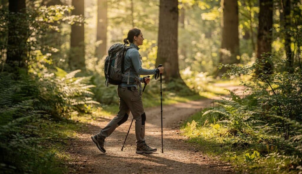Marcher nordique avec un sac de randonnée : conseils et astuces