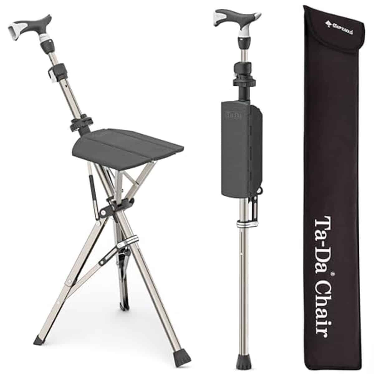 Test canne de marche Ta-Da Chair Pro : siège pliable et robuste